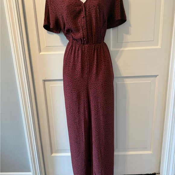 Rails Pants - Rails Burgundy V-Neck jumpsuit